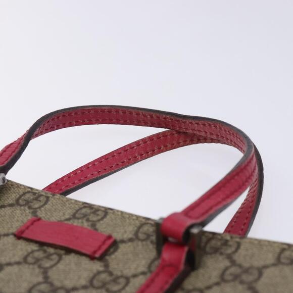 GUCCI GG Supreme Hand Bag Pvc Beige Silver - Picture 8 of 16